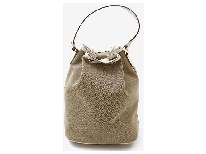 Prada Beige Jacquard Bucket Bag mit Logo - Ansicht 3