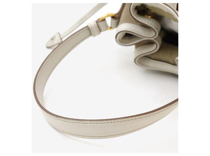 Prada Beige Jacquard Bucket Bag mit Logo - Ansicht 6