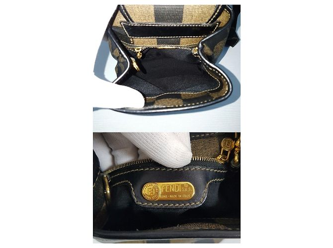 Fendi Zaino Slingback Vintage Peek Nero - vista 10