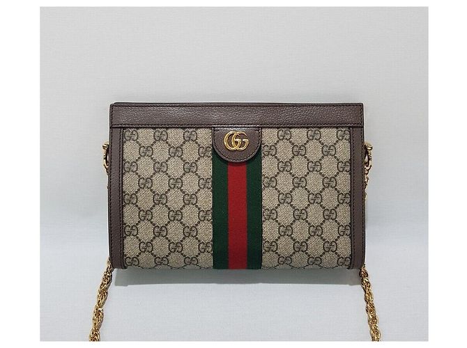 Borsa a tracolla Gucci Ophidia GG Small Chain Marrone - vista 2