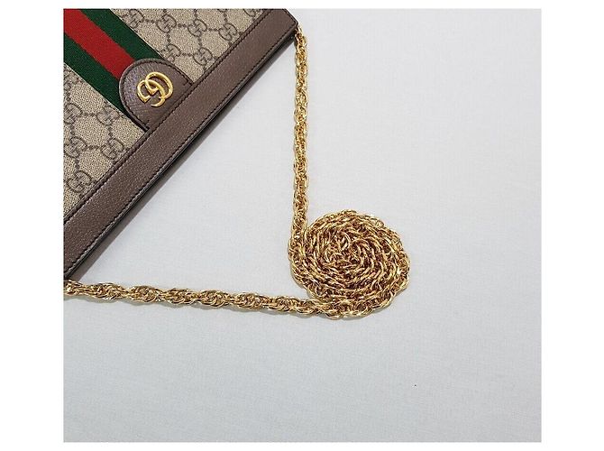 Borsa a tracolla Gucci Ophidia GG Small Chain Marrone - vista 6