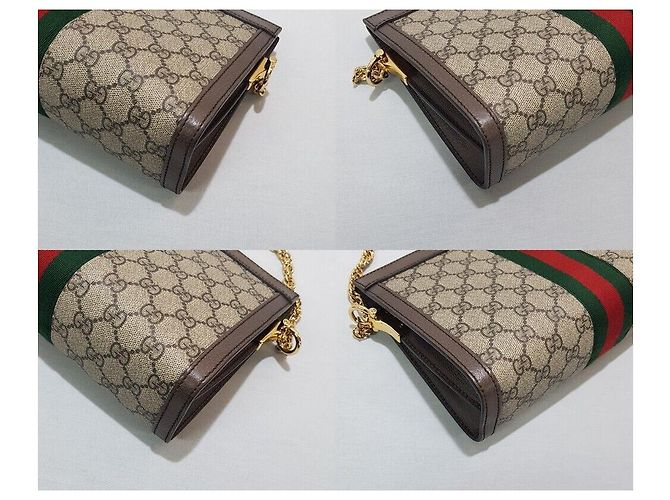 Borsa a tracolla Gucci Ophidia GG Small Chain Marrone - vista 7