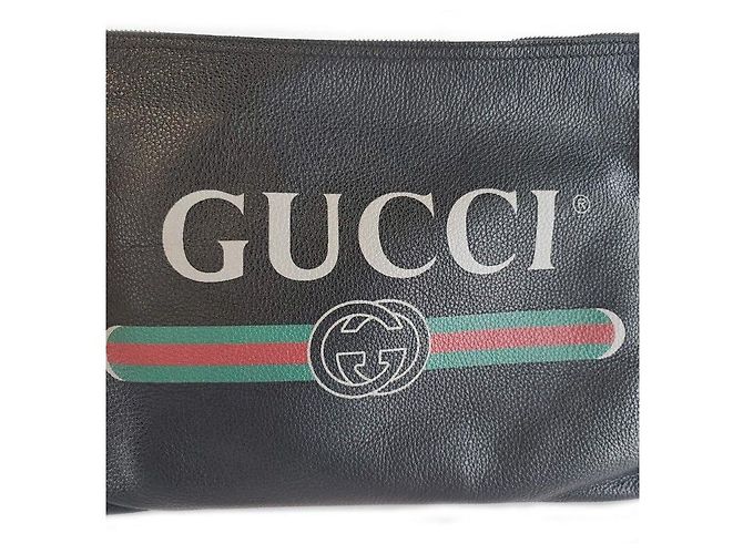 Gucci Medium Portfolio aus Leder mit Logo Schwarz - Ansicht 6