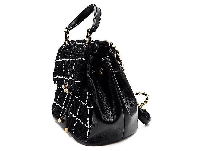 Chanel Wool Tweed Backpack Black - view 2