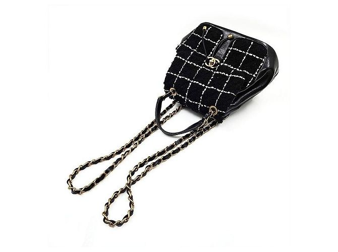 Chanel Wool Tweed Backpack Black - view 5