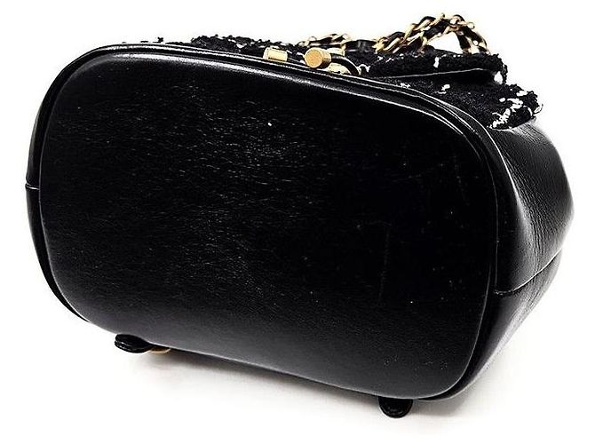 Chanel Wool Tweed Backpack Black - view 6