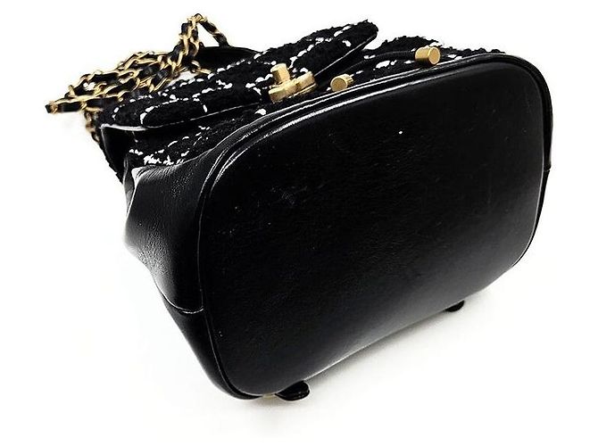 Chanel Wool Tweed Backpack Black - view 7
