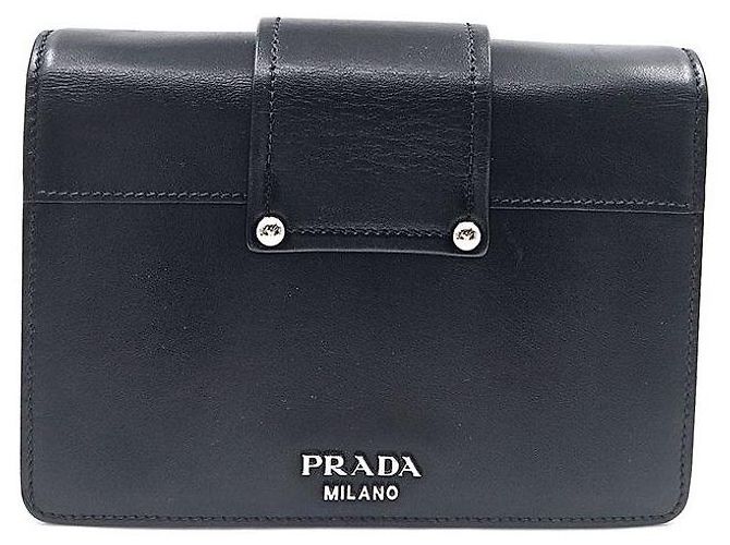 Ribbon Prada Mini borsa a spalla in vitello cittadino con nastro Nero - vista 4