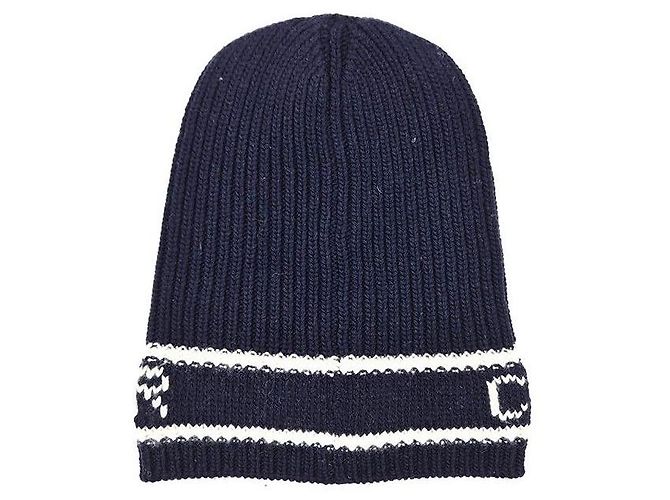 Dior Christian Woll-Kaschmir-Mütze Blau - Ansicht 2