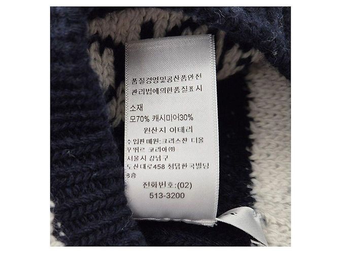 Dior Christian Woll-Kaschmir-Mütze Blau - Ansicht 4