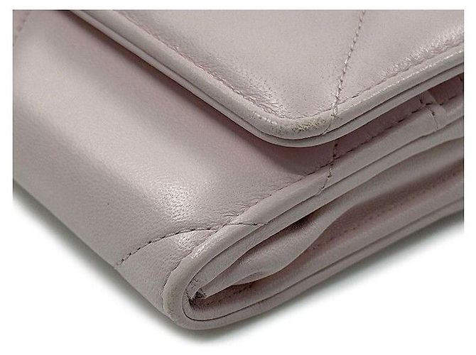 Chanel Cartera larga de piel de cordero Rosa - vista 7