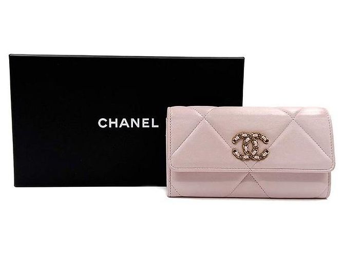 Chanel Cartera larga de piel de cordero Rosa - vista 9