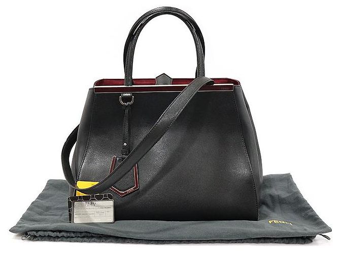 Fendi Bolso Tour Jure Mediano de Cuero Negro - vista 4