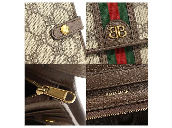 Balenciaga Borsa a Spalla Gucci in Tela Marrone Hacker WEB - vista 8