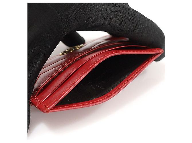 Marmont Gucci Kartenetui aus rotem Chevron-Matelassé-Leder - Ansicht 8