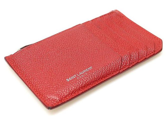 Saint Laurent Funda para tarjetas con cremallera Pragmang roja - vista 4