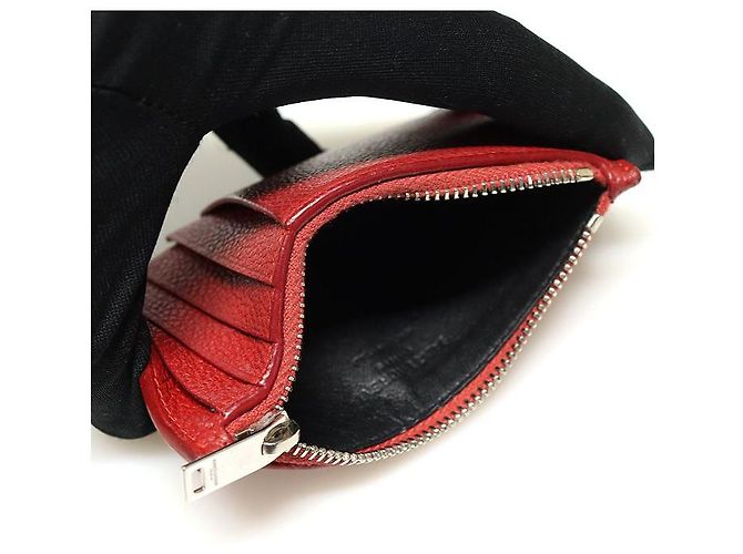 Saint Laurent Funda para tarjetas con cremallera Pragmang roja - vista 6