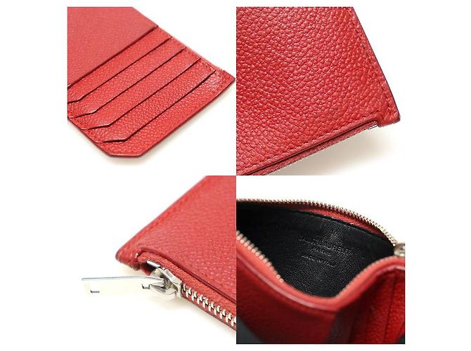 Saint Laurent Funda para tarjetas con cremallera Pragmang roja - vista 8