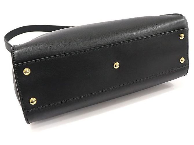 Fendi Peekaboo Regular Medium aus schwarzem Kalbsleder - Ansicht 5