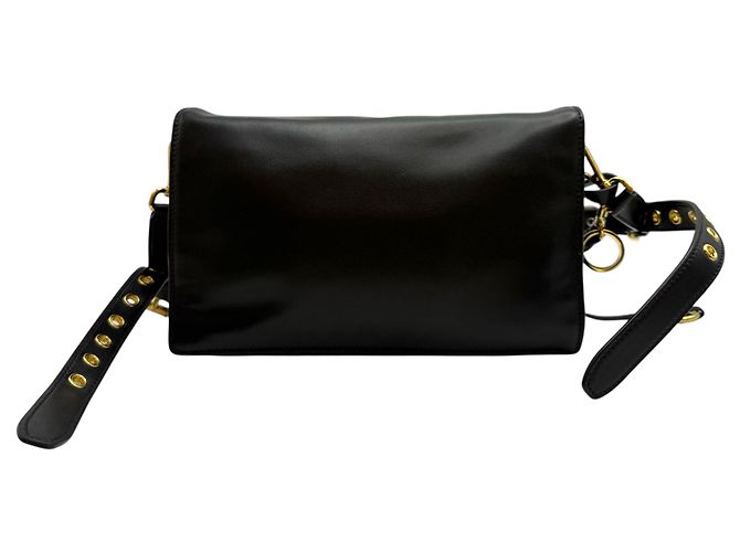 Sound Prada Piccola borsa a spalla in pelle morbida con charms Nero - vista 4