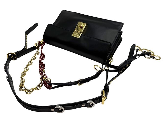 Sound Prada Piccola borsa a spalla in pelle morbida con charms Nero - vista 6