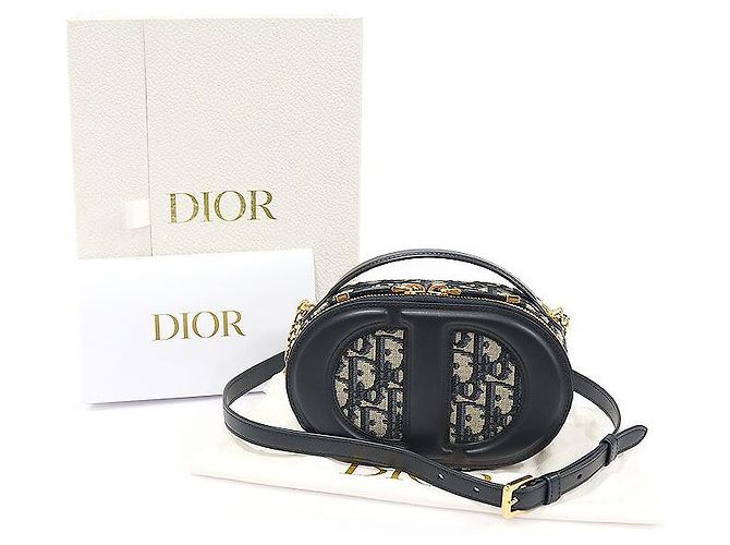 Dior Borsa Tote Ovale in Jacquard Obliquo Blu CD Signature - vista 2
