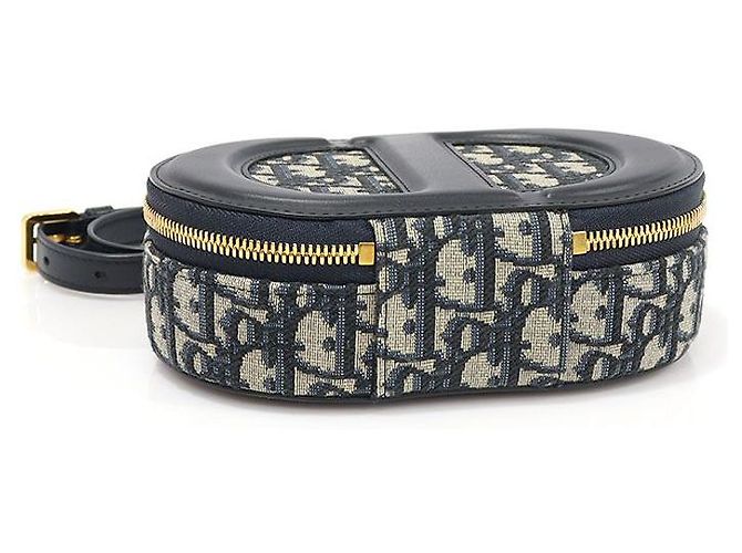 Dior Borsa Tote Ovale in Jacquard Obliquo Blu CD Signature - vista 5