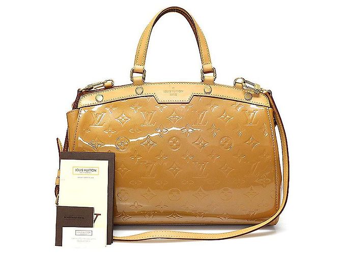Louis Vuitton Monogram Vernis Rosa Velour Brea MM Marrone - vista 2