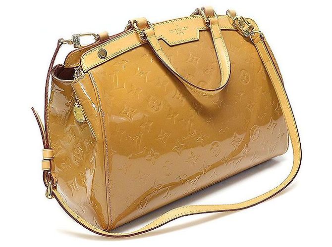 Louis Vuitton Monogram Vernis Rosa Velour Brea MM Marrone - vista 3