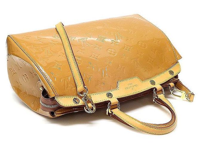 Louis Vuitton Monogram Vernis Rosa Velour Brea MM Marrone - vista 4