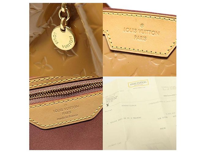 Louis Vuitton Monogram Vernis Rosa Velour Brea MM Marrone - vista 7