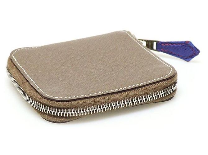 Hermès Monedero de cuero Epsom Etoupe con seda Ajap - Change Purse Coin Wallet Stamp - vista 4