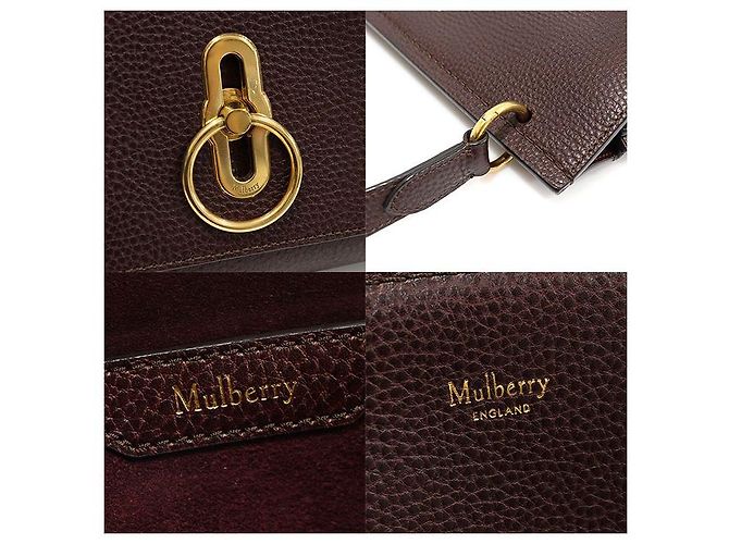 Mulberry Borsa a spalla Amberley media in pelle granata pesante Rosso - vista 7