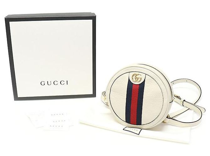 Gucci Mini Rundrucksack Ophidia GG mit Kette in Weiß - Ansicht 2