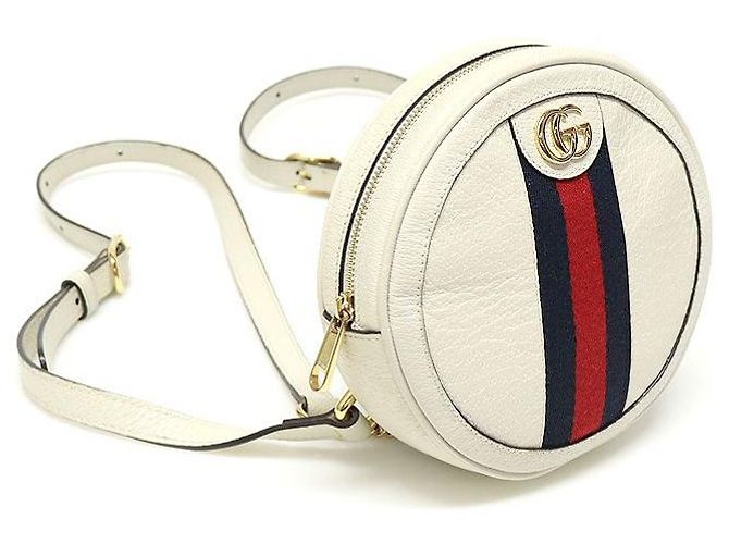 Gucci Mini Rundrucksack Ophidia GG mit Kette in Weiß - Ansicht 3