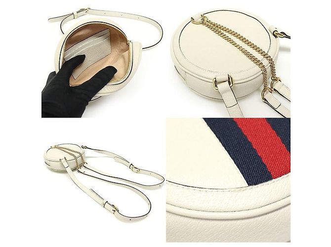 Gucci Mini Rundrucksack Ophidia GG mit Kette in Weiß - Ansicht 6