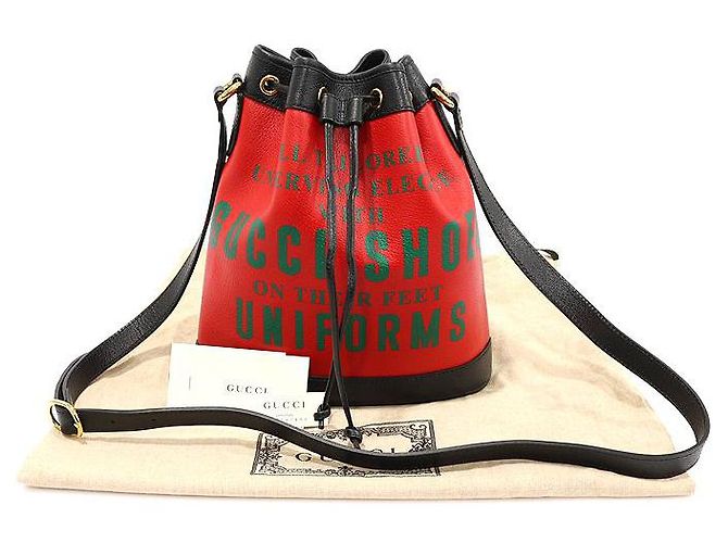 Gucci Borsa a spalla mini secchiello Ophidia in pelle rossa edizione limitata anniversario Rosso - vista 2