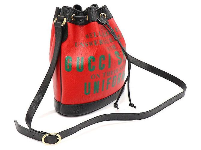 Gucci Borsa a spalla mini secchiello Ophidia in pelle rossa edizione limitata anniversario Rosso - vista 3