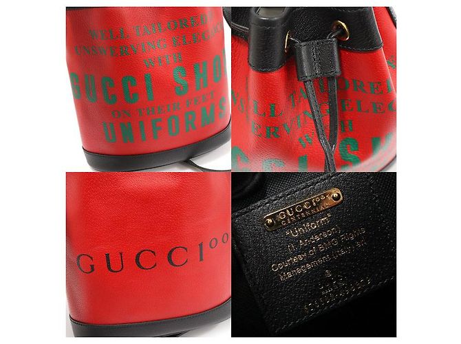 Gucci Borsa a spalla mini secchiello Ophidia in pelle rossa edizione limitata anniversario Rosso - vista 7