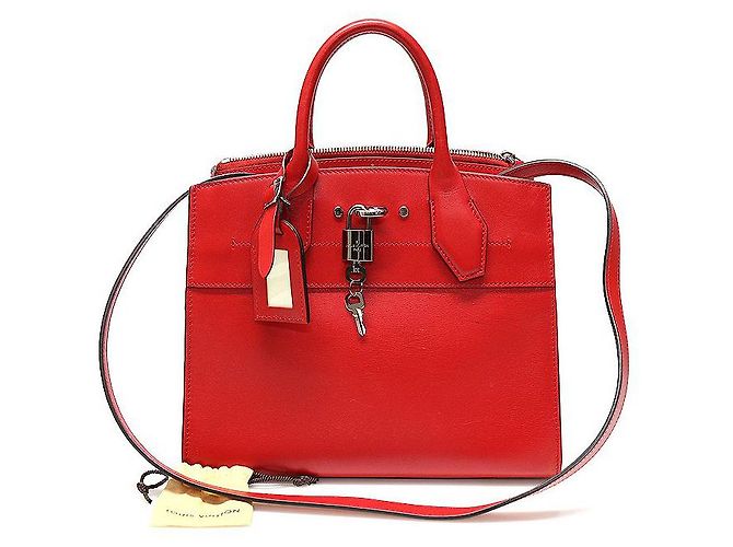 Louis Vuitton ROUGE Rosso Pelle di Vitello City Steamer PM - vista 2