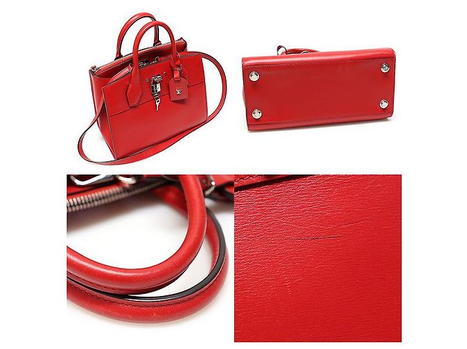 Louis Vuitton ROUGE Rosso Pelle di Vitello City Steamer PM - vista 5