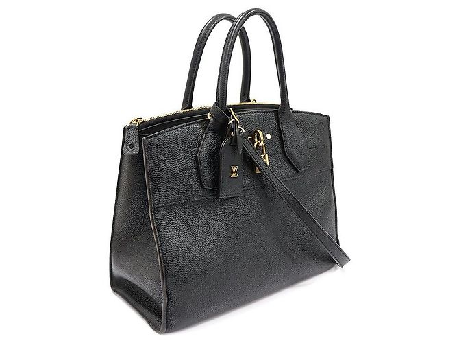 Louis Vuitton City Steamer MM in pelle di vitello grana nera Nero - vista 3