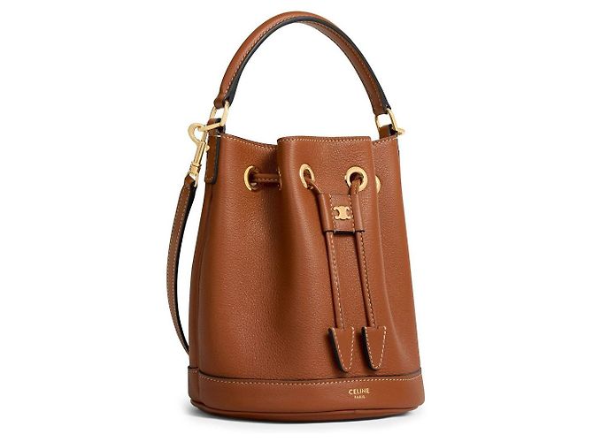 Céline Borsa Clara sottile in pelle di vitello grana tan Marrone - vista 2