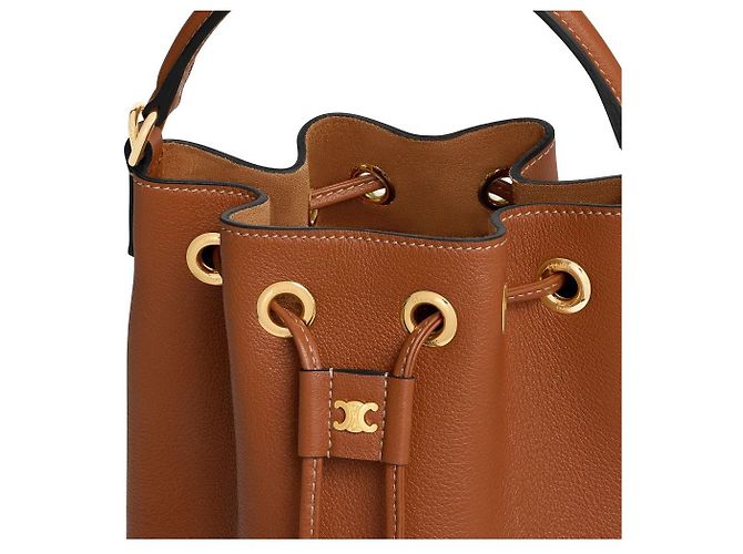 Céline Borsa Clara sottile in pelle di vitello grana tan Marrone - vista 4