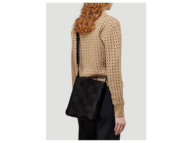Bottega Veneta Borsa Messenger Intrecciato Cassette Nero - vista 5