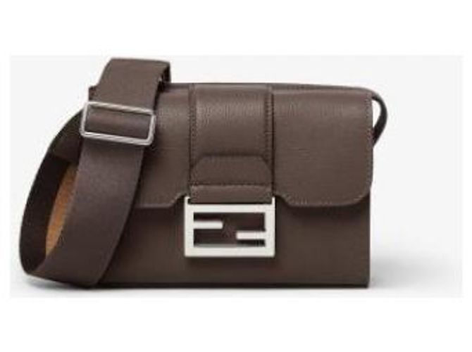Fendi Borsa Double Baguette APDR Marrone - vista 4