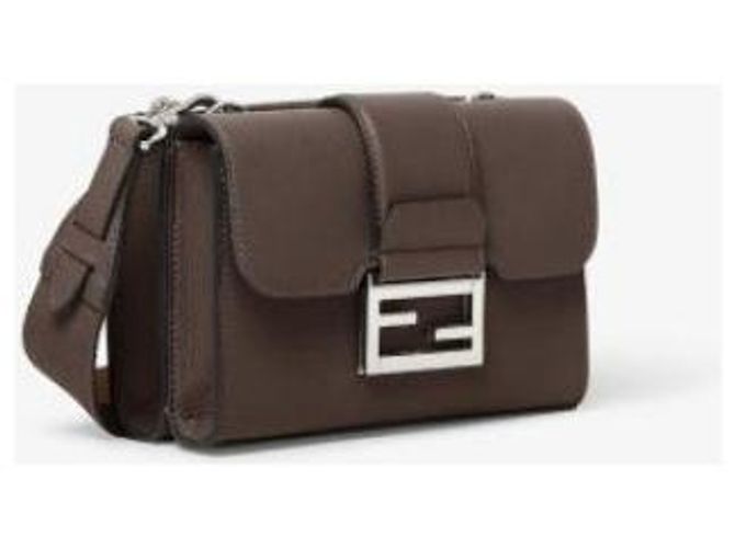 Fendi Borsa Double Baguette APDR Marrone - vista 5