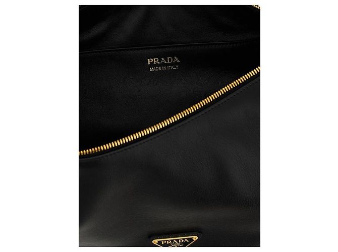 Prada Reedition Dumurun Große Leder Schultertasche Schwarz - Ansicht 7