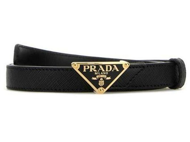 Prada Cinturón de cuero Saffiano Negro - vista 4