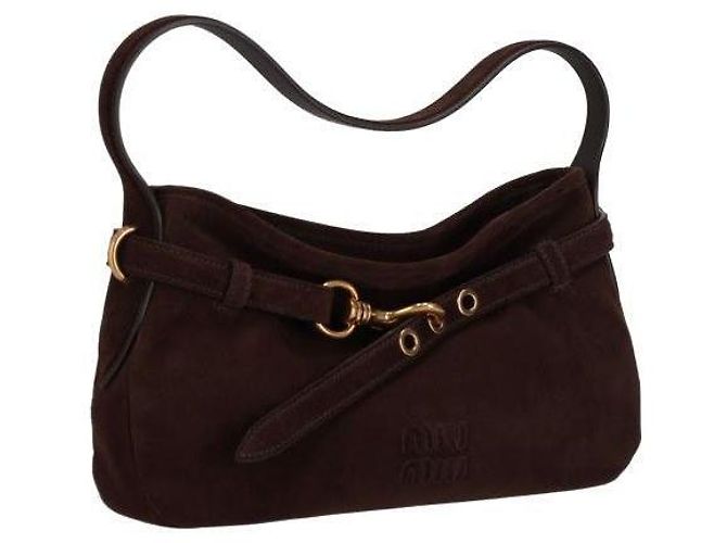 Miu Miu Borsa in scamosciato Marrone - vista 5